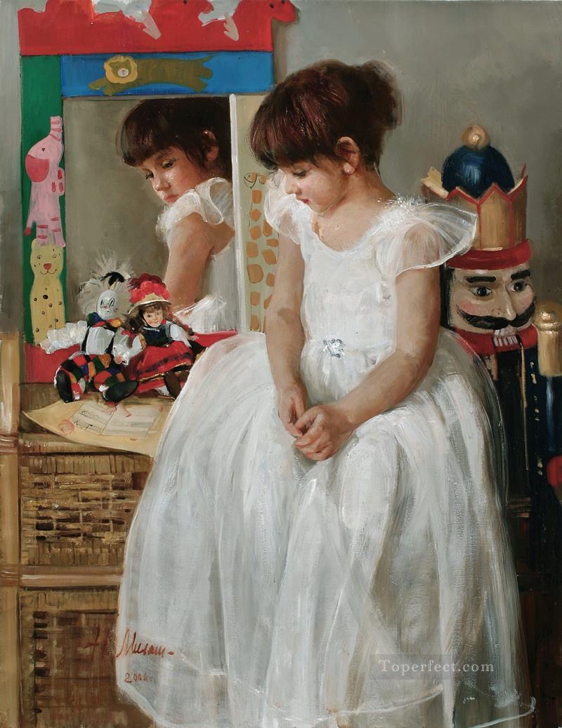 Pretty Little Girl NM Tajikistan 04 Impressionist Oil Paintings